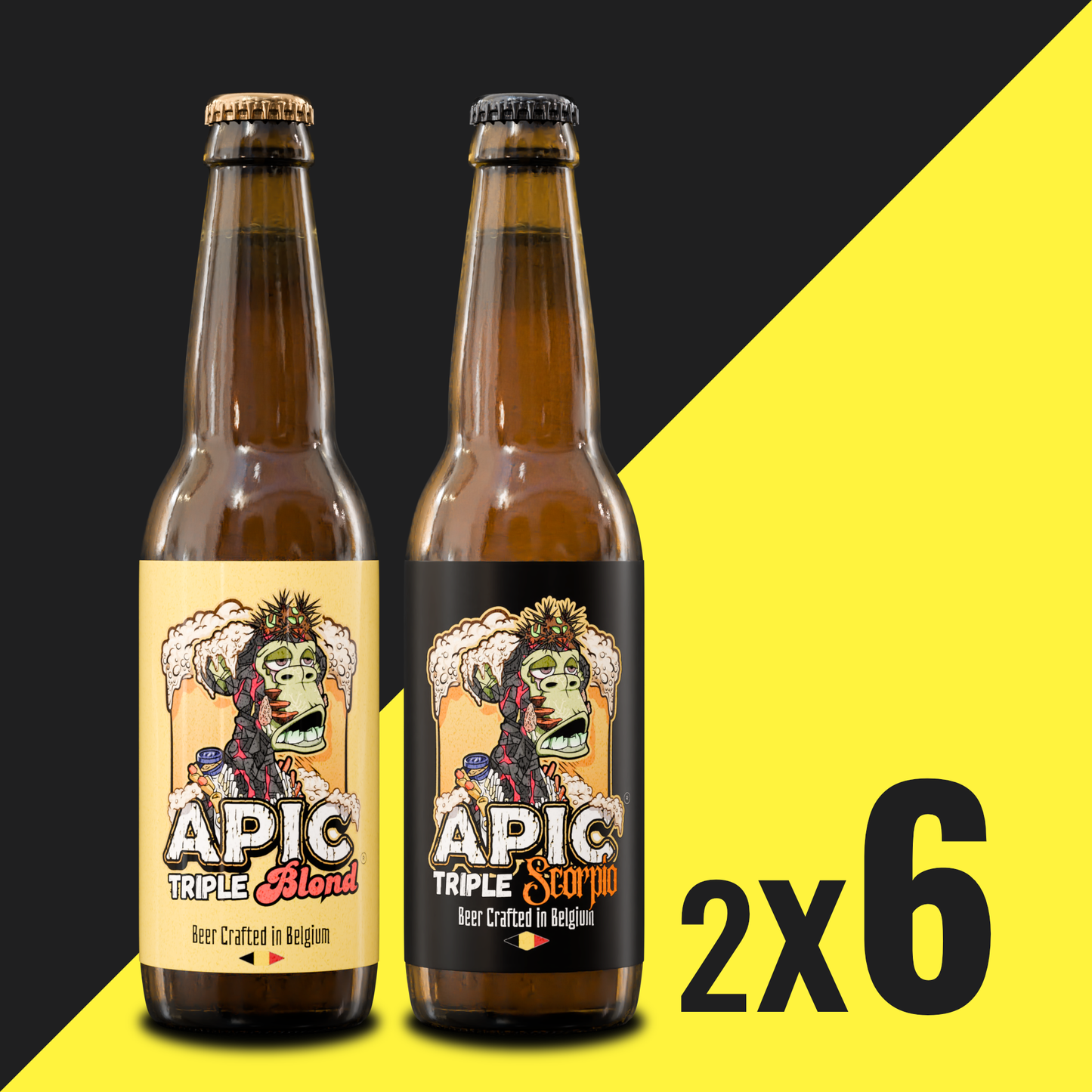 APIC Mixed Triple blond & Imperial IPA - 6 x 33cl de chaque (12 bouteilles)